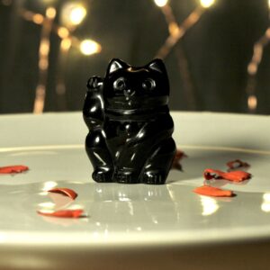 Black Obsidian Lucky Cat
