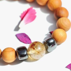 CEDARWOOD SOLAR PLEXUS CHAKRA BRACELET with CITRINE