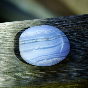 Blue Lace Agate Smooth Palm Stone