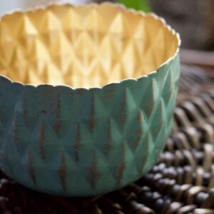 TURQUOISE & GOLD TEALIGHT HOLDER